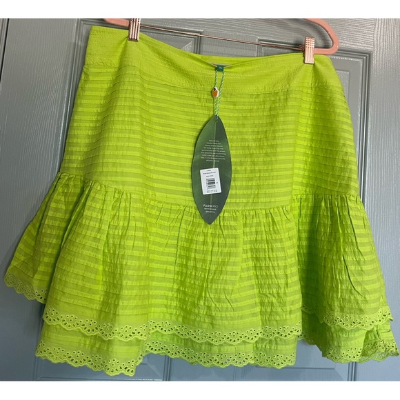 FARM Rio Neon Green Mini Skirt NWT SZ XL - Picture 4 of 15